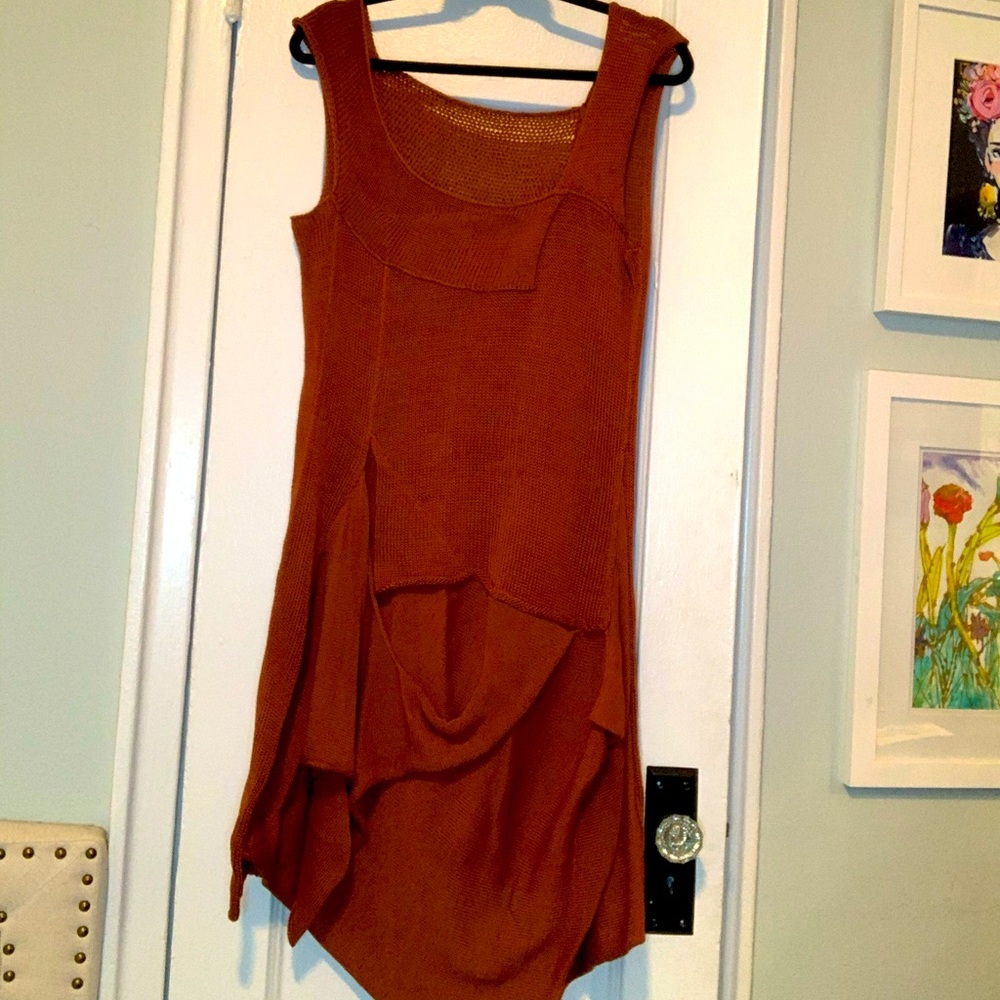 Peruvian connection burnt sienna sweater dress